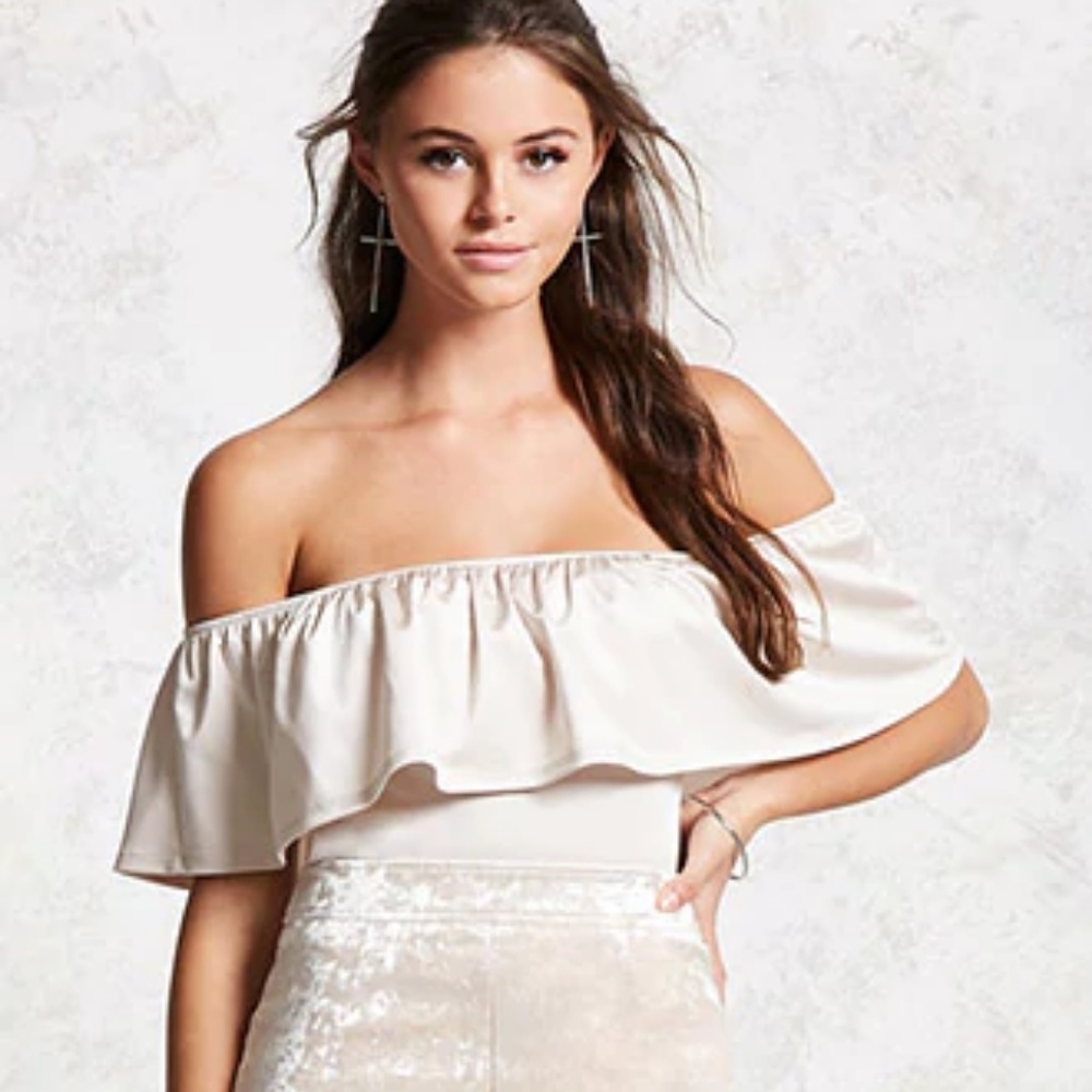 Champagne Off-the-Shoulder Top